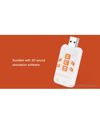 3D Stereo Channel 8.1 USB Audio Adapter External Sound Card (Random Color)